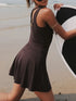 'Lyra' V-Neck Unitard Lined Active Dress - Celes Fashion